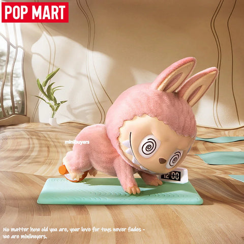 POP MART Labubu The Monsters Lazy Yoga Series Flocked Figure Blind Box