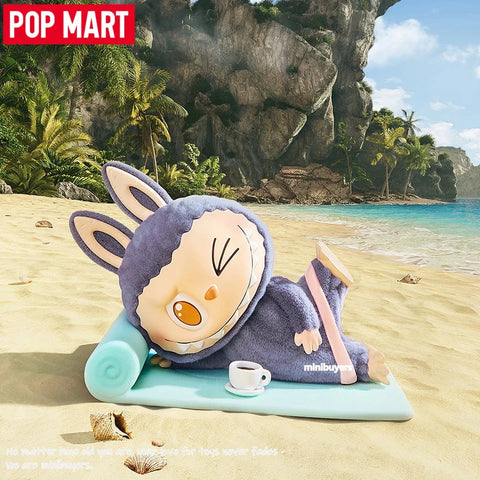 POP MART Labubu The Monsters Lazy Yoga Series Flocked Figure Blind Box