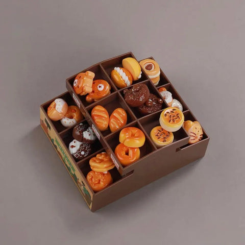 1/6 Scale Miniature Bakery Display Rack & Pastry Set