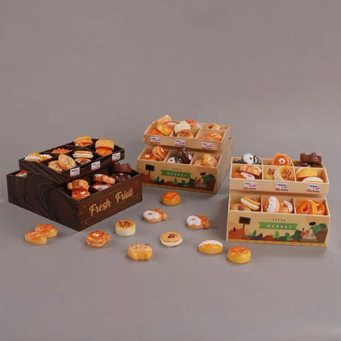 1/6 Scale Miniature Bakery Display Rack & Pastry Set