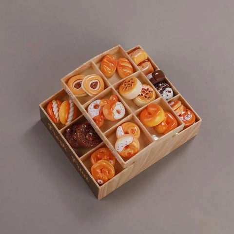 1/6 Scale Miniature Bakery Display Rack & Pastry Set