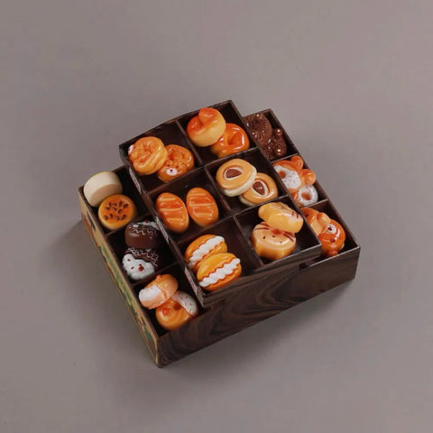 1/6 Scale Miniature Bakery Display Rack & Pastry Set
