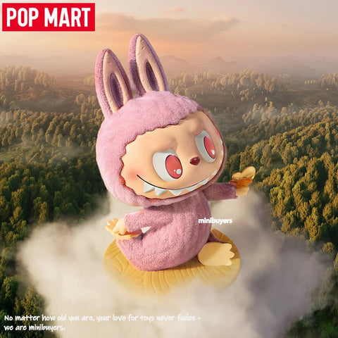 POP MART Labubu The Monsters Lazy Yoga Series Flocked Figure Blind Box