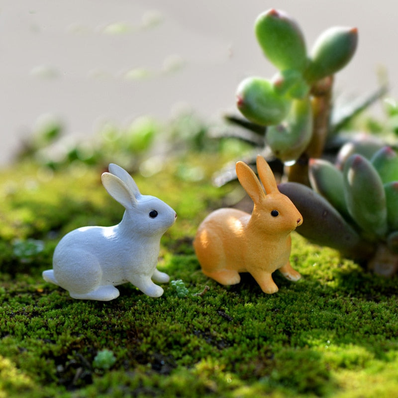 Miniature Rabbit Ornament Set | 4pc Decorating Crafts