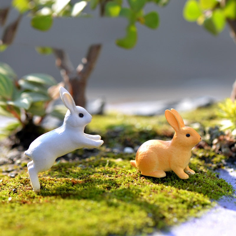 Miniature Rabbit Ornament Set | 4pc Decorating Crafts