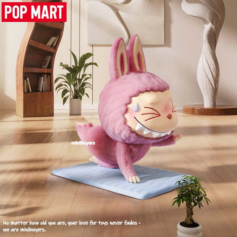 POP MART Labubu The Monsters Lazy Yoga Series Flocked Figure Blind Box