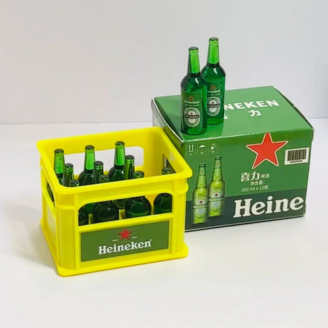 Mini Beer Crate & Bottle Set Fun Miniature Display