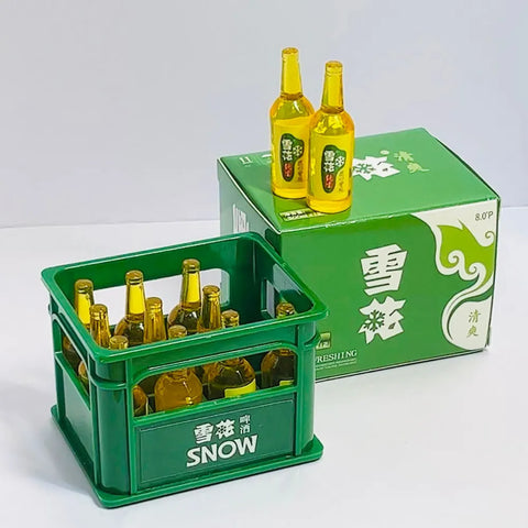 Mini Beer Crate & Bottle Set Fun Miniature Display