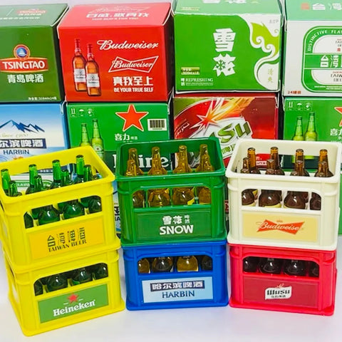Mini Beer Crate & Bottle Set Fun Miniature Display