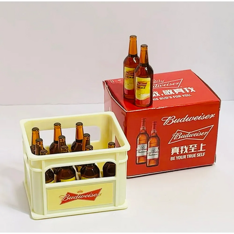 Mini Beer Crate & Bottle Set Fun Miniature Display
