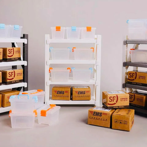 1/12 Scale Miniature Storage Rack & Goods Shelf Collection