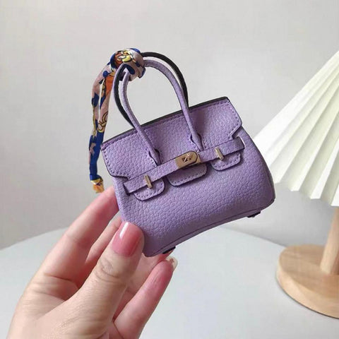 Elegant Mini Handbag Charm for Keys Air Pod Coins & Small Accessories