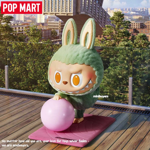 POP MART Labubu The Monsters Lazy Yoga Series Flocked Figure Blind Box