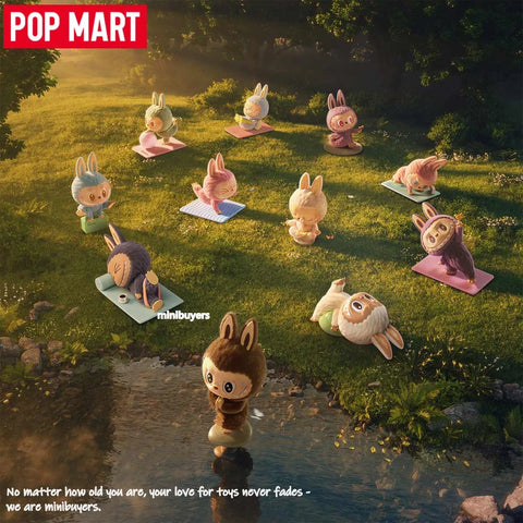 POP MART Labubu The Monsters Lazy Yoga Series Flocked Figure Blind Box