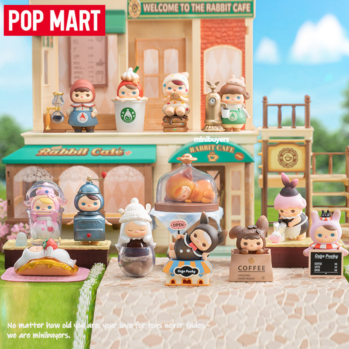 POP MART Pucky Rabbit Cafe Series Art Toy Figure Blind Box