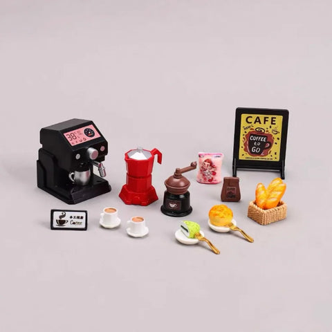 1/12 Scale Miniature Coffee Shop Appliance & Bakery Set