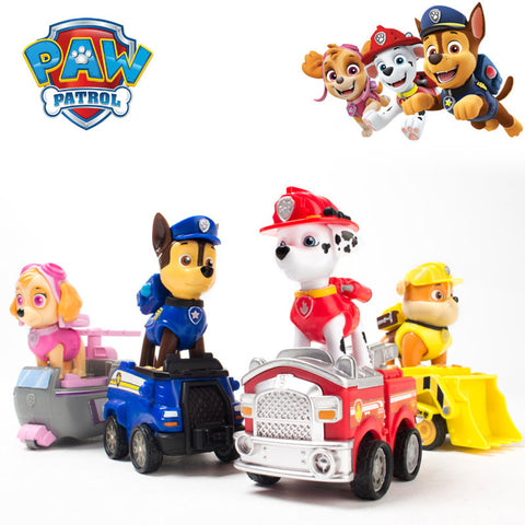 Paw Patrol Mini Pull Back Cars with Figure - 4 Colors