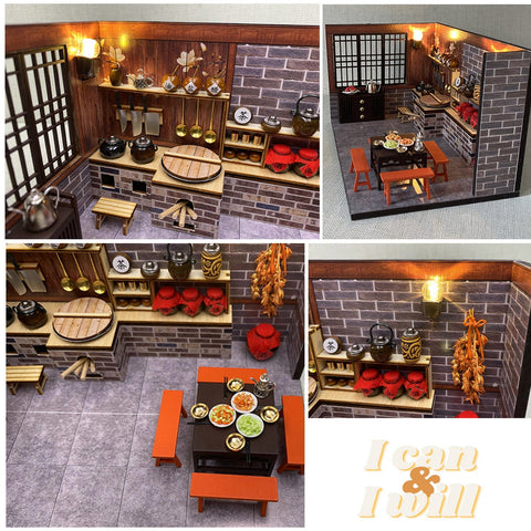 DIY 3D Miniature Traditional Chinese Kitchen Kit