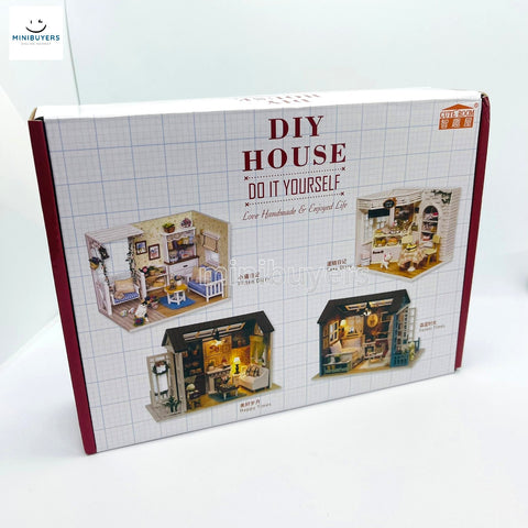 DIY 3D Miniature Kitten Diary Dollhouse Kit with LED Light