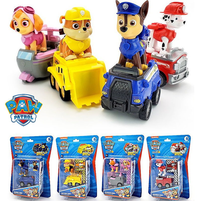 Paw Patrol Mini Pull Back Cars with Figure - 4 Colors